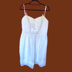 Torrid White Midi Dress with Pink Straps